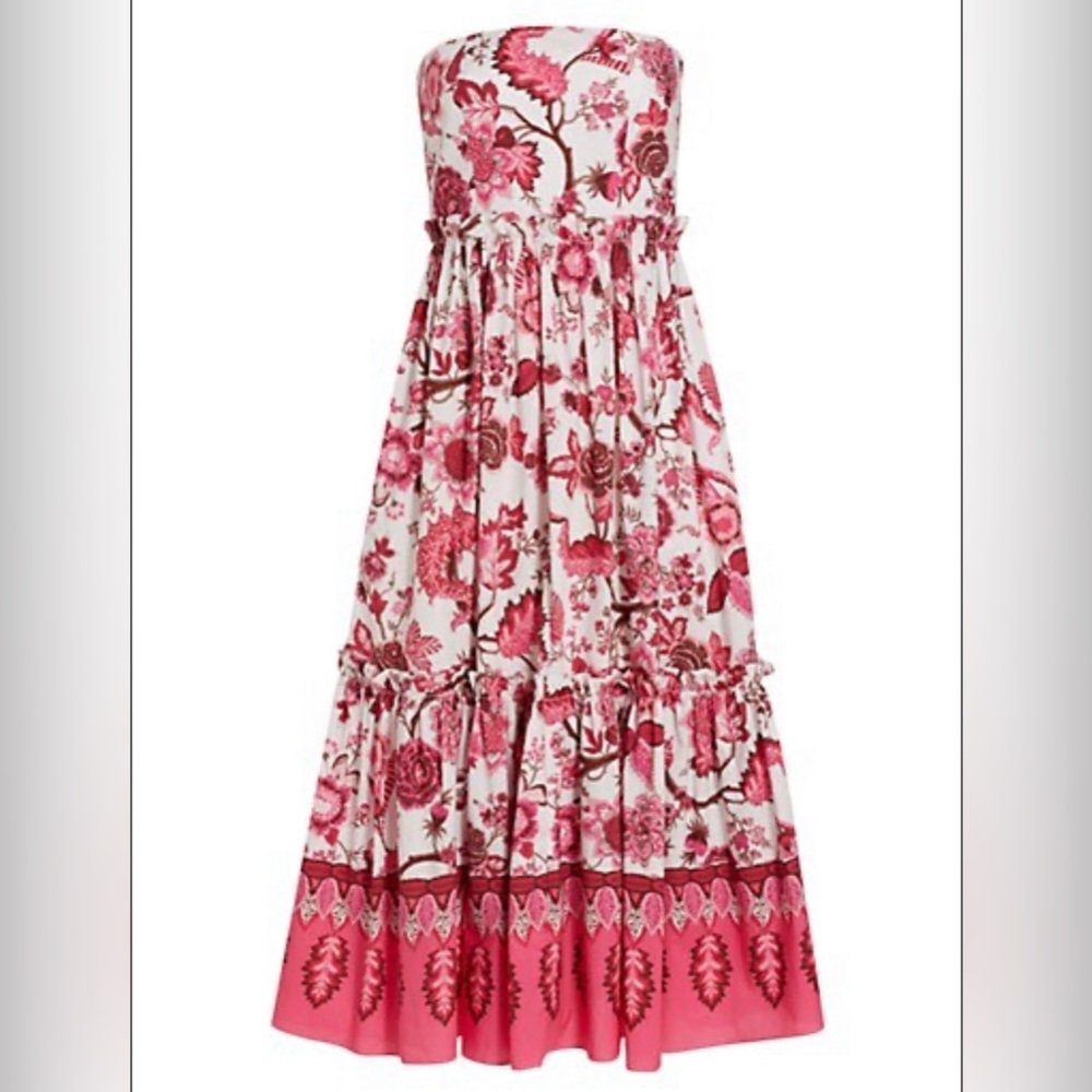 Cara Cara Torres Strapless Dress in Jacobean Rouge